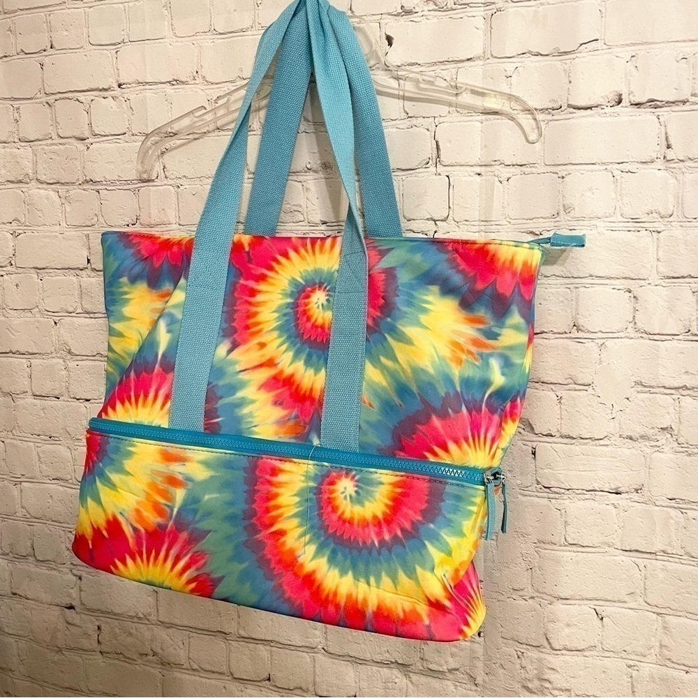Large Multi-Color Tie- Dye Tote Bag New - Picture 2 of 7